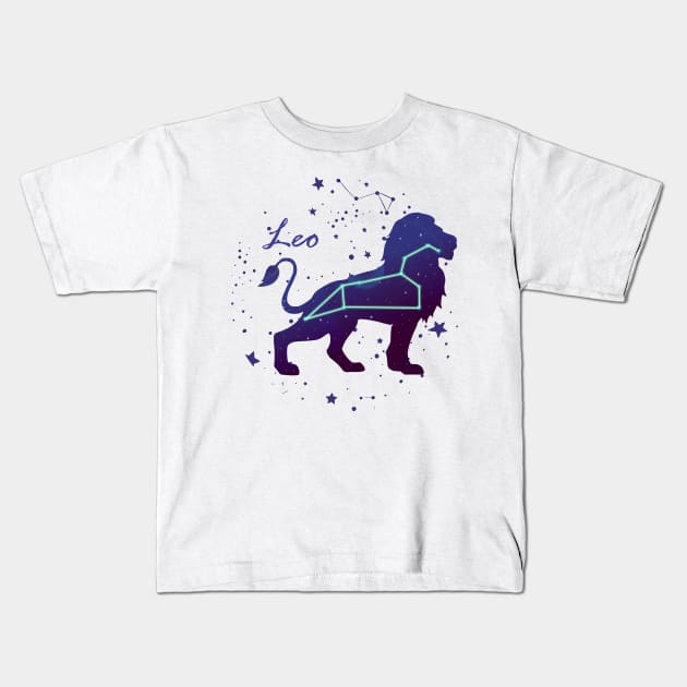 Leo Constellation Kids T-Shirt by TheUnknown93